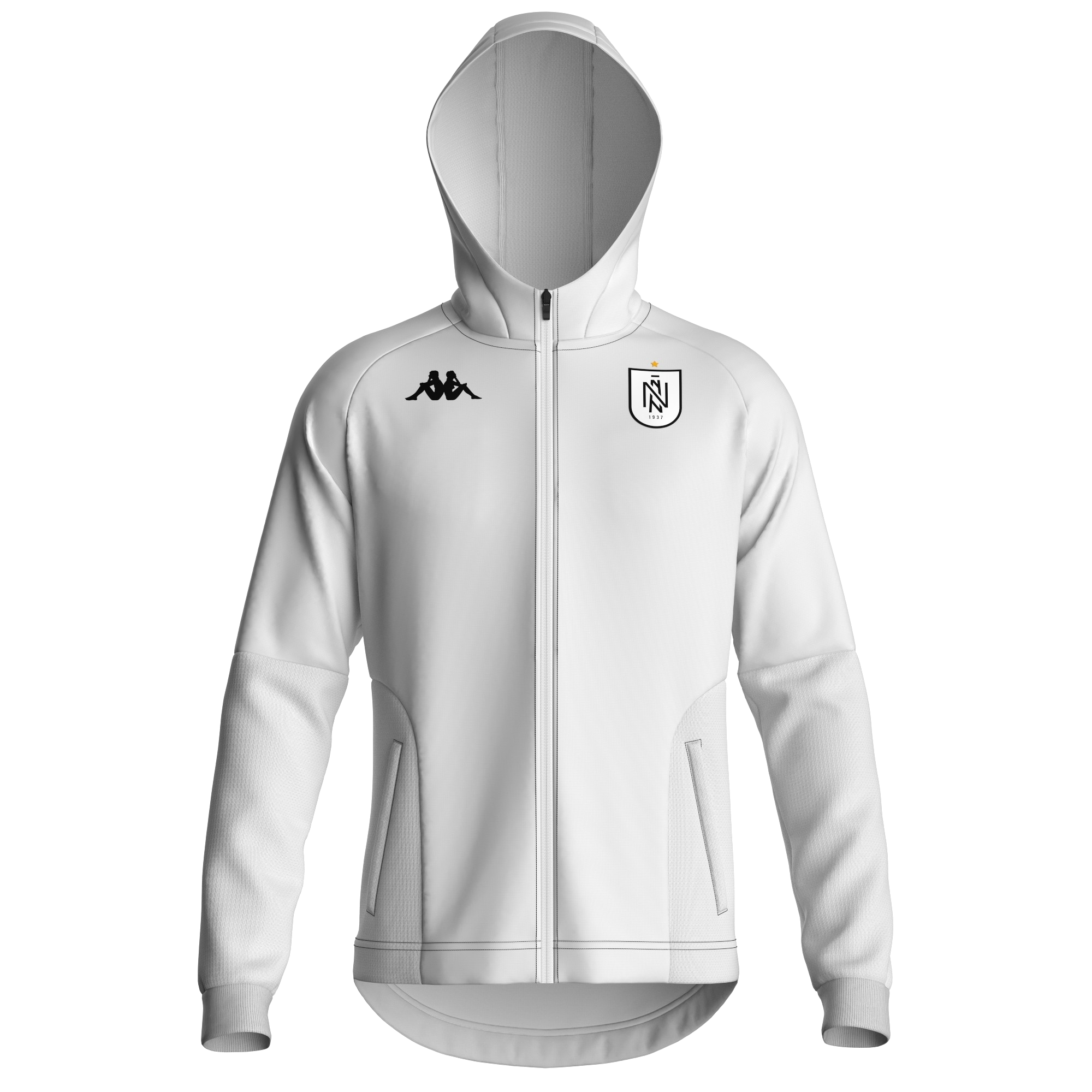 Neftçi Mequo Fermuarlı Kapüşonlu Flis (Ağ)